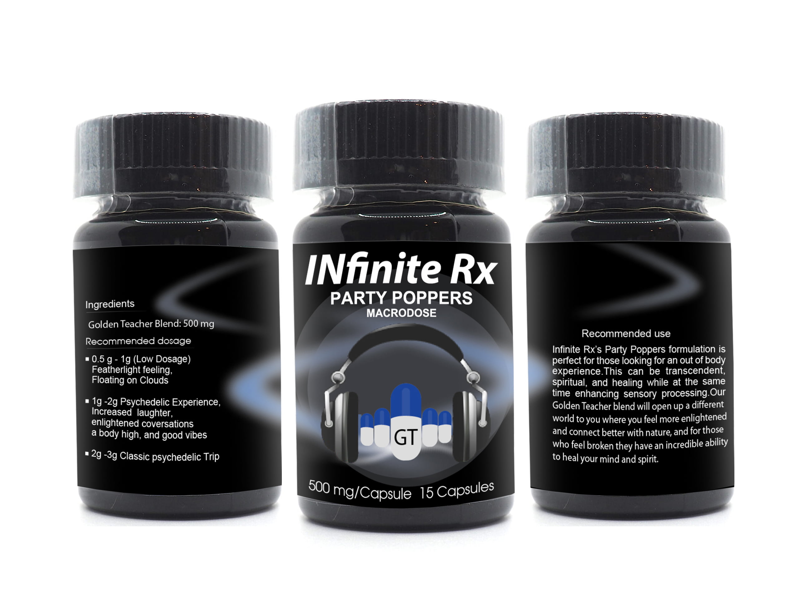 INfinite Rx Party Poppers Macrodosing MuMushrooms Capsules - Image 2